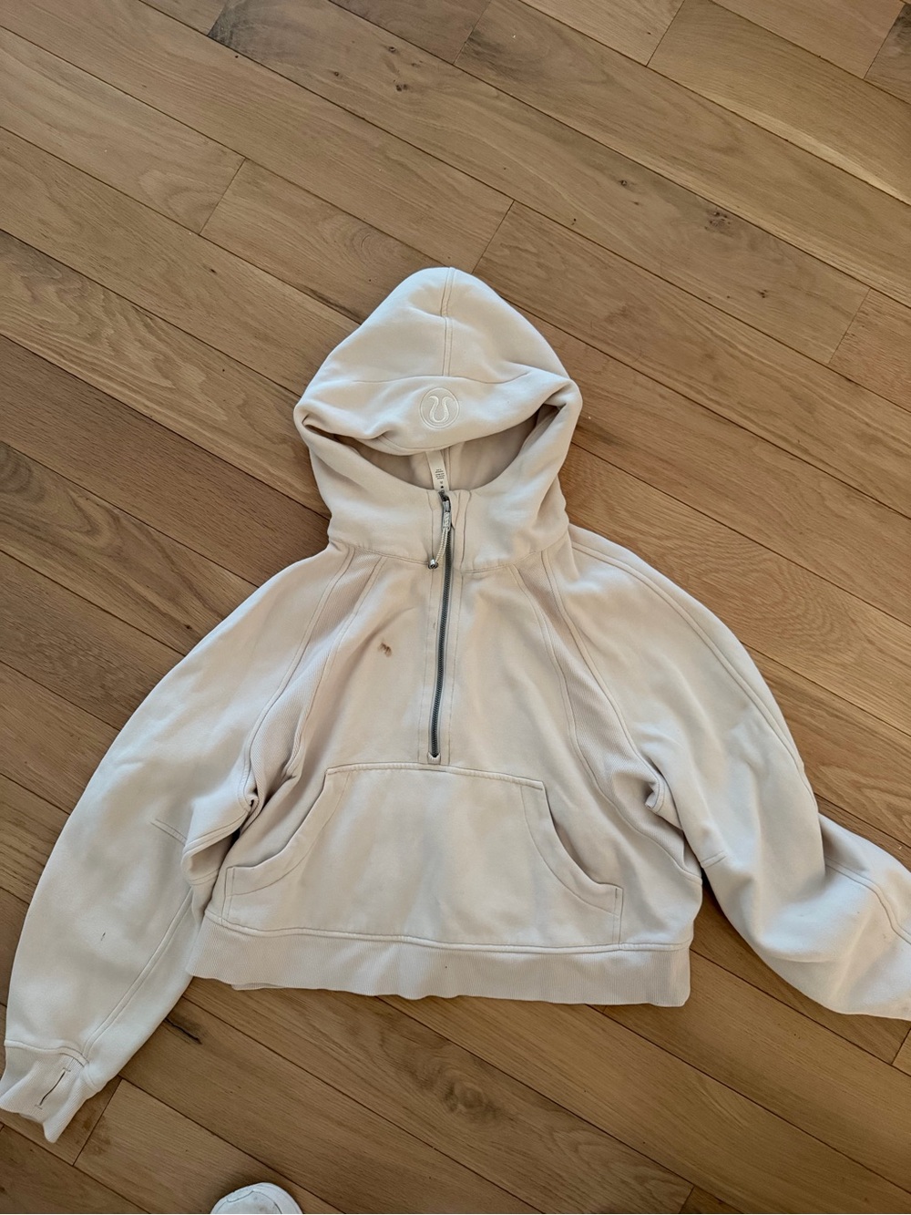 lululemon cream half-zip pullover hoodie